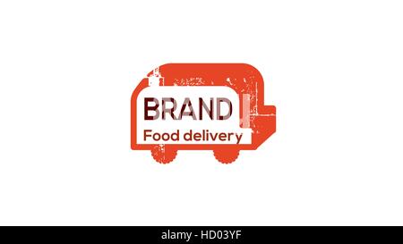 Food delivery truck vector logo design template. Toaster vector illustration Stock Vector