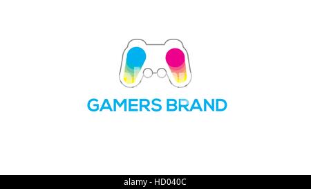 Gaming console vector logo design template. Gamers club brand identity Stock Vector