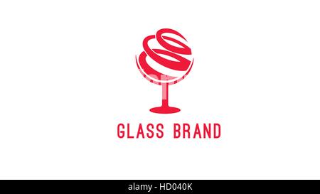Glass vector logo design template Stock Vector