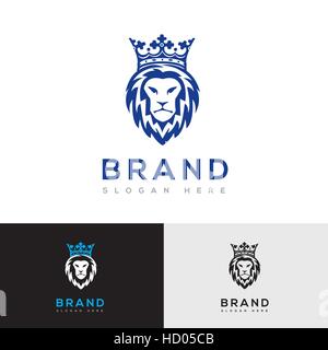 Crowned lion vector logo template Stock Vector