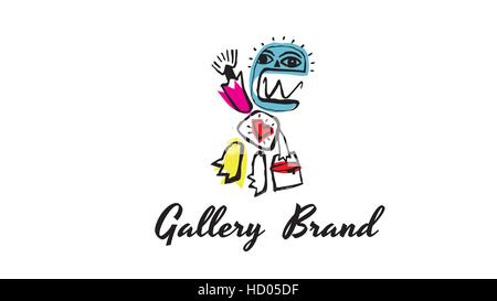 Modern art gallery vector logo design template Stock Vector