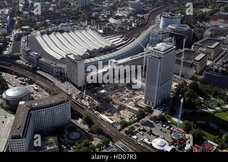 aerial view of The Shell Centre Redevelopment Project on London's South Bank, England, UK Stock Photo