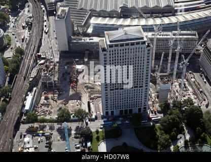 aerial view of The Shell Centre Redevelopment Project on London's South Bank, England, UK Stock Photo