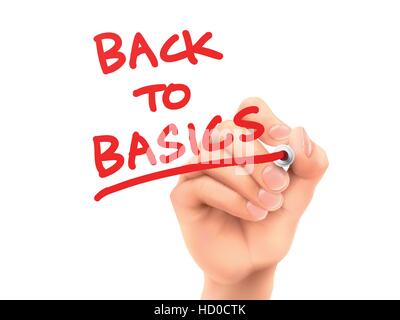 back to basics written by hand on a transparent board Stock Vector