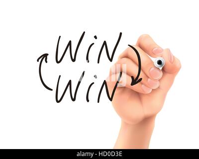 win word written by hand on a transparent board Stock Vector