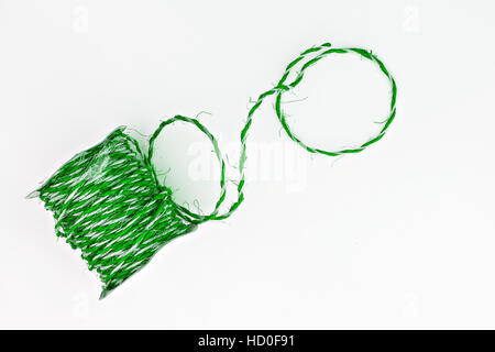 kraft green twine in a roll isolated. Stock Photo