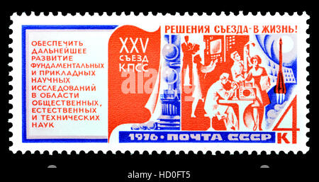 Soviet Union postage stamp (1976) : 25th Communist Party Congress - Science and Technology Stock Photo