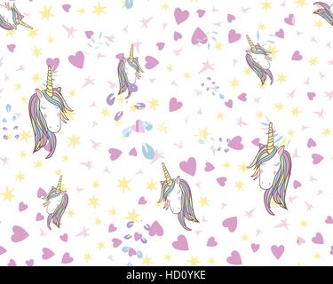 Unicorn Rainbow seamless pattern Stock Vector
