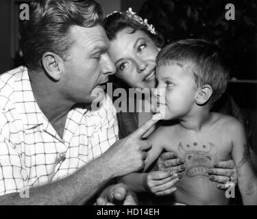 Eddie Albert, Margo, (aka Margo Albert), Edward Albert Jr. at home ...