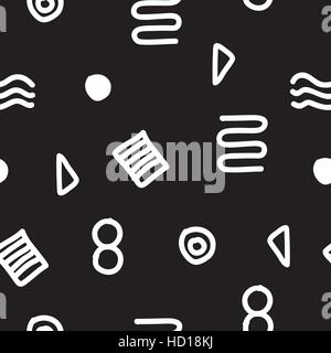 Vector seamless geometric doodle pattern Stock Vector