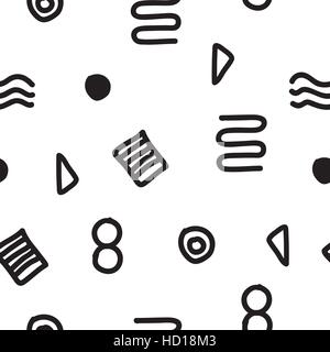 Vector seamless geometric doodle pattern Stock Vector