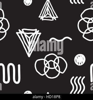 Vector seamless geometric doodle pattern Stock Vector