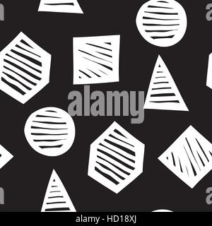 Vector seamless geometric doodle pattern Stock Vector