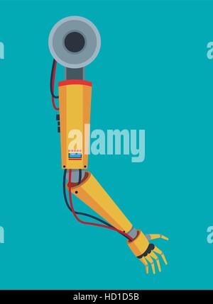 industrial robot arm industry factory Stock Vector