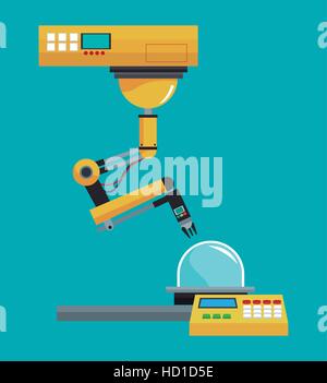industrial robot arm working Stock Vector