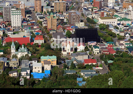 Ropeway view, Hakodate City, Hokkaido Prefecture, Japan, Asia Stock Photo