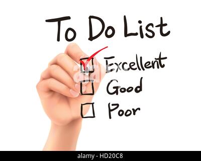 Check Things Over to do list checking by 3d hand over white background Stock Vector Image ...