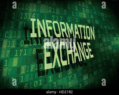 information exchange words isolated on internet digital background Stock Vector