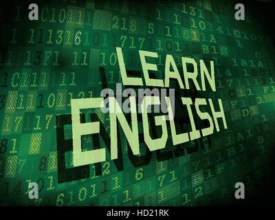 learn English words isolated on internet digital background Stock Vector