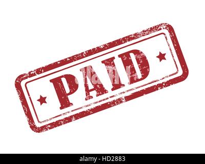 Stamp Paid Cash In Red Over White Background Stock Vector Image & Art 