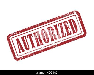 stamp authorized in red over white background Stock Vector