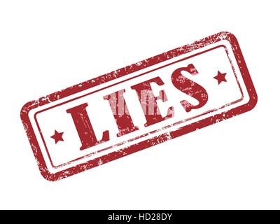 stamp lies in red over white background Stock Vector