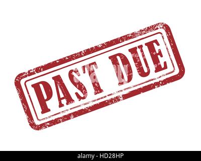 stamp past due in red over white background Stock Vector