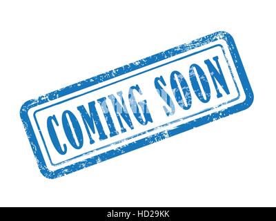 stamp coming soon in blue over white background Stock Vector