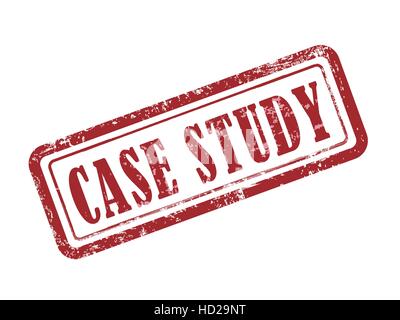 stamp case study in red over white background Stock Vector