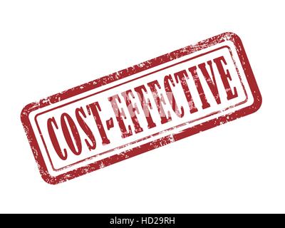 stamp cost-effective in red over white background Stock Vector