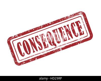 stamp consequence in red over white background Stock Vector