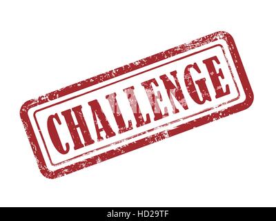 stamp challenge in red over white background Stock Vector