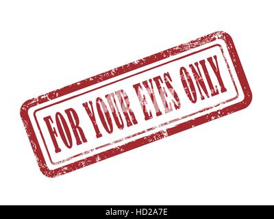 stamp for your eyes only in red over white background Stock Vector