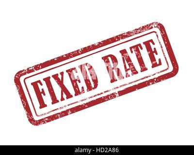 stamp fixed rate in red over white background Stock Vector