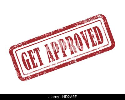 stamp get approved in red over white background Stock Vector
