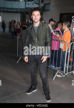 Celebrities at BBC Radio 1 Featuring: Aidan Turner Where: London