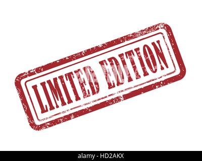 stamp limited edition in red over white background Stock Vector