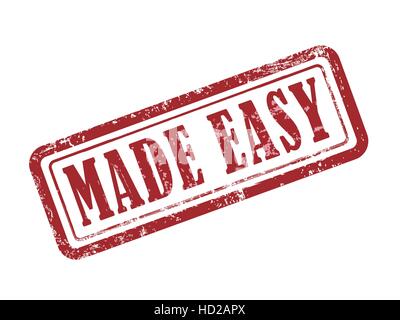 stamp made easy in red over white background Stock Vector