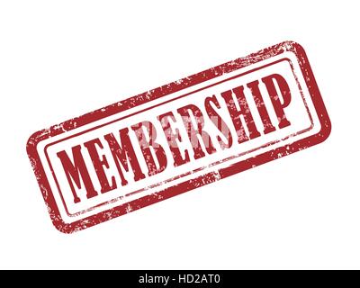 stamp membership in red over white background Stock Vector