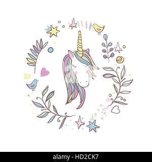 Unicorn Rainbow pattern - girls scrapbook paper. Perfect for wrapping presents, scrapbook pages, cards, party decorations, book/journal cover, product Stock Vector