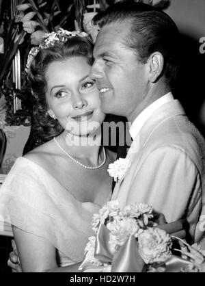 Rhonda Fleming with husband, Lew Morrell at Beverly Hills premiere ...