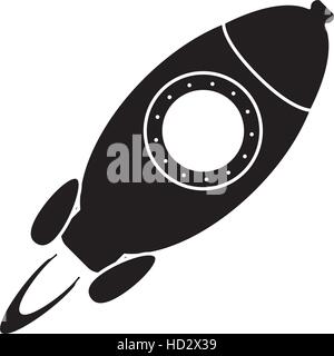 rocket startup launching silhouette Stock Vector