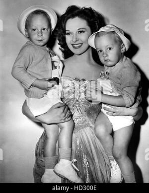 Susan Hayward, with her twin sons, Timothy Barker (right) and Gregory ...