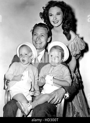 Susan Hayward, with twin sons, Gregory and Timothy Barker, ca. mid ...