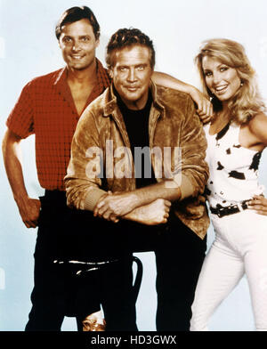 THE FALL GUY, from left: Lee Majors, C.J. the chimp, 'The Mighty Myron ...