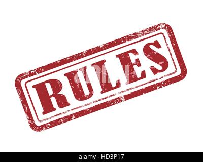 stamp rules in red over white background Stock Vector