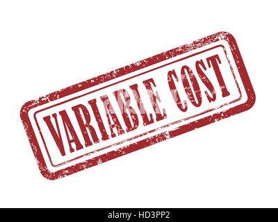 stamp variable cost in red over white background Stock Vector