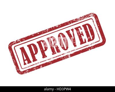 stamp approved in red over white background Stock Vector