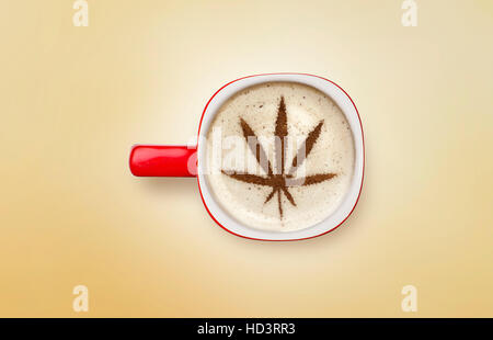 Nescafe mug, red mug, coffee art Stock Photo