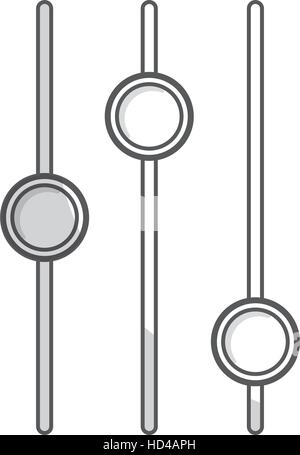 audio control panel icon over white background, silhouette style ...